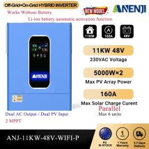 11KW 48V Inverter solare ibrido 230V MPPT Off Grid Tie Parallelo inverter fotovoltaico Onda sinusoidale pura 160A Caricatore solare PV 500V