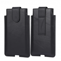 FULAIKATE Genuine Leather Cell Phone Bag Waist Belt Pouch Men's Vertical Portable Protective Holster Thin Pocket for iPhone 14