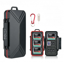 PROfezzion 36 Slots SD Card Case Waterproof CF Micro SD Card Holder Storage Box with Carabiner Memory Card Container Microsd