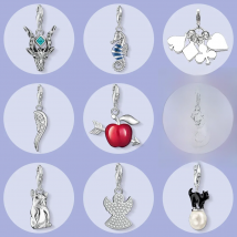 Antelope Seahorse Poker Wing Apple Bulldog Guardian Angel Cat Charm Pendant,2019 Trendy Summer Jewelry 925 Sterling Silver Gift