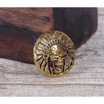 10PC 31*31MM ANTIQUE BRASS SOUTHWEST SKULL INDIAN HEAD LEATHERCRAFT BELT DECOR CONCHOS FOR LEATHER HANDBAG WALLET