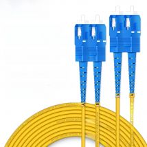 AMPCOM SC to SC UPC Fiber Optical Patch Cable Singlemode Duplex SMF 9/125μm Single Mode Bend Insensitive 3.0mm Fiber Optic Cord