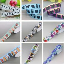 DHK 7/8''5yards Dog Cat Paw Printed Grosgrain Ribbon Accessory Hairbow Headwear Decoration DIY Wholesale OEM C1884