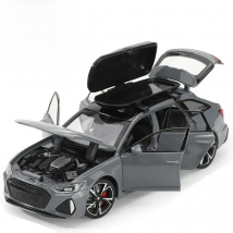 1/32 Audi RS6 Toy Car Model with Sound Light Doors Opened Alloy Diecast Model Vehicle Collection Toy for Boy Adult Festival Gift