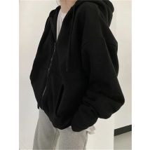 Korean Fashion Zipper Hood Sweatshirt Women Autumn Long Sleeve Tops Casual Y2K Hoodies Streetwear Harajuku Loose Jackets Coats