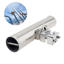 Metal Steel Adjustable Direction Fishing Support Rod Stand for Boat / Canoe / Kayak Handrail, Fishing Rod Holder