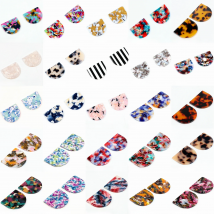 Tortoise Shell Earrings Charm,Acetate Acrylic Special D Shaped Pendants,Boho Earring Parts ,35x30mm,ACE-210