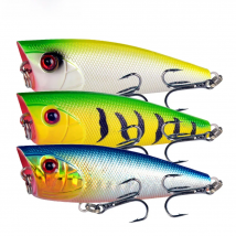 LINGYUE Popper Lure 60mm 7g Topwater Bait Isca Artificial Rattle Wobbler Crankbait 6# Hooks Fishing Tackle Pesca For Perch