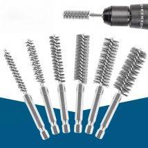 6/12Pcs Stainless Steel Wire Brush,Drilling Cleaning Brush Set, 1/4 Inch Hexagonal Handle, Grinding Polishing Rust Removal Tools