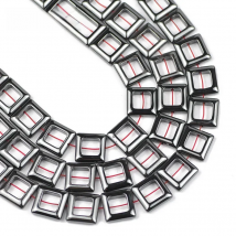 Square Black Hematite Big hole Natural Stone Spacer Loose Beads 14MM For Handmade Jewelry Making Diy Trendy bracelet Necklace