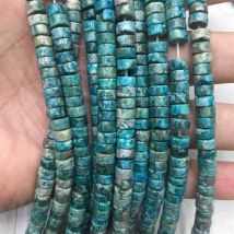 Disc Heishi Hubei Green Blue Silver Turquoise Gemstone 2*4/3*6/8MM Natural Stone Beads For Diy Jewelry Making Necklace Bracelet