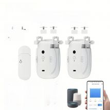 1/2pcs Smart WiFi Curtain Robot with Wi-Fi Gateway, APP Remote Control, Automatic Opening Hand Pull Start，Compatible with Alexa