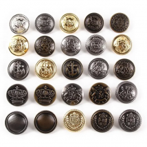 10pcs 15/20/25mm Metal Vintage Coat Suit Uniform Button Retro Copper Buttons Round Shank button DIY Sewing Ornaments