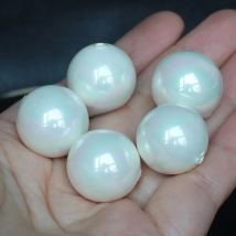 Half Drilled Shell Pearl Round beads 8-20mm 4pcs ,For DIYJewelry making! Mixed wholesale for all items !
