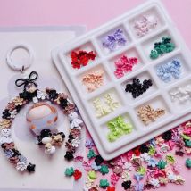 30pcs/lot Handmade Colorful Flower Shape Alloy Loose Spacer Beads Charm for Bracelet Necklace Earring DIY Jewerlry Making