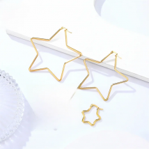 30mm 50mm 60mm 70mm Geometry Star Earrings For Women Stainless Steel Hoops Ear Nipple Piercing Ring Golden Steel Fashion Jewelry