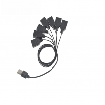 BRIKSMAX Light Accessories Black One to Seven USB Port Usb Hub for Building Block Led Light Kit 10220 42083 10260 10255