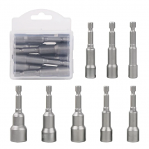 8Pcs 6-14mm Magnetic Impact Socket Nut Screwdriver Set 6.35mm Hex Drill Bit Adapter for Power Drills Impact Drivers Socket kit