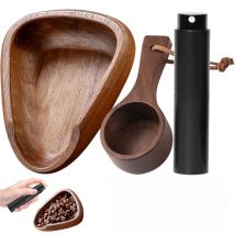 FLYMUYU Multifunctional Wooden Coffee Bean Dosing Cup and Light Spray Bottle Barista Set for Enhance Brewing Coffee Experience