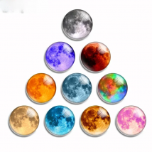 12mm 10mm 14mm 16mm 20mm 25mm 494 Moon Mix Round Glass Cabochon Jewelry Finding 18mm Snap Button Charm Bracelet