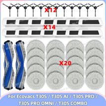 Compatibile Per ( Ecovacs T30S / T30S AI / T30S PRO / T30S PRO OMNI / T30S COMBO ) Parti dell’Aspirapolvere Rullo Principale Spazzola Laterale Filtro HEPA Panno per Mop Accessori