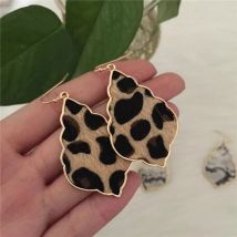 New Fashion Boho Ethnic Style Drop Earrings Gold Color Leopard Snake Skin Print Round Disk Dangle Earrings for Women Jewelry