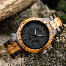 BOBO BIRD Wood Watches Relogio Masculino Watch for Men Viking Warriors Symbol Relojes Para Hombre часы мужские Logo Custom