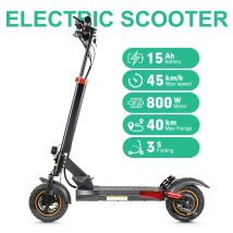 800W 15AH Elektroroller 10-Zoll-Offroad-Reifen Höchstgeschwindigkeit 45 km/h Reichweite 30-40 km Doppelte Stoßdämpfung Faltbarer E-Scooter