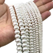 8x10mm Rondelle White Shell Mother Pearl Natural Stone Abacus Spacer Beads for Jewelry Making Diy Bracelet Charms Accessories