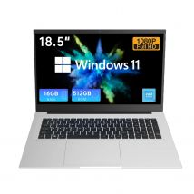 2025 Nuovo laptop da 18,5 "16 GB RAM 512 GB SSD Intel N150 Notebook portatile Tastiera retroilluminata leggera Impronta digitale Windows 11