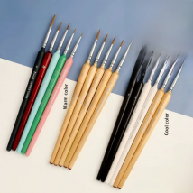 11 Models Hook Line Pen Birch Rod Watercolor Oil Drawing Extra Fine Soft Weasel Hair Hand Painted Brush Gouache Acrylic Painting