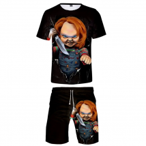 Horror Movie Chucky sets 2 Piece Set Summer Short Sleeve t shirt+Shorts Fashion suit Streetwear Clothes