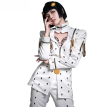 Miccostumes Men's Golden Wind Bruno Cosplay Costume Top and Pants FullSets for Halloween costume