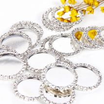 David accessories 5 Pcs/lot Rhinestone Flattened Bottle Caps Pedestal Round Shape for DIY Hair bow Crafts Necklace,5Yc2077