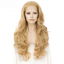 Imstyle Blonde Wig Long Wavy Synthetic Lace Front Wig Heat Resistant Fiber Natural Hair Lace Front Wig Cosplay Wigs For Women