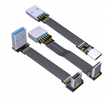 USB 3.0 Type A to USB 3.1 Type C Male Female Flat cable Up/Down Angle USB C to A FPC FPV extension Cable Cord adapter 5cm - 3m