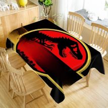 Custom Jurassic Park Table Cloth Holiday Party Waterproof Oxford Fabric Rectangular Tablecloth Home Party Tablecloth