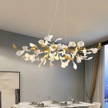 Simple iron chandelier gingko leaf hanging line ceiling Living room Restaurant Exhibition Hall Hotel lobby art hall decoration