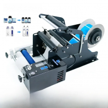 ZONESUN Semi Automatic Electric Bottle Sticker Labeling Machine Label Dropper Juice Glass Round  Bottle labeler ZS-TB50SM