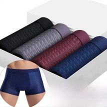 4PcsLot Men's Ice Silk Pantie Underpant Shorts Breathable Underwear Men's Panties Antibacterial Ultrathin Shorts Plus Size L-5XL