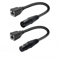 3Pin 5Pin DMX XLR to RJ45 Y Splitter Cable 2 Channel Multi Network Breakout for Stage light and Recording Studio