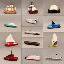 Mini Boat Model Motorboat Submarine Cruise Ship Freighter Fairy Garden Miniature Accessories Decor Action Figures Figurine Toys