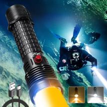 Professional Diving Flashlight Rechargeable USB Underwater Dive Lantern IPX8 Waterproof Dive Torch Lights For Fishing Submarine