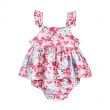 Sanlutoz Baby Girls Floral Clothes Sets Casual Sleeveless Tops + Shorts Cute Toddler Clothing