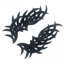 10Pairs/ 20pcs Black Lace Applique Embroidered Patch Sewing On Dancing Dress 3.5X8 Inch