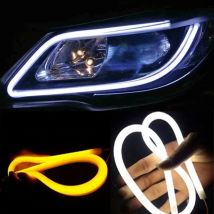 2pcs Universal Silica Gel Car LED Turn Signal Lamp Auto Daytime Running Light Lamp DRL Car-styling DIY Car Modification 12V