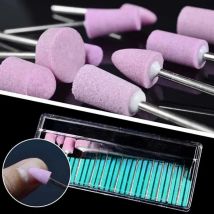 12 PCS/Set Quartz Nail Electric Manicure Drill Bits Nail Polishing Head Cutters Set Pink Pedicure Milling Cutter Files Nail Art