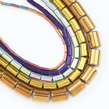 Geometric Cylinder Hematite Round Natural Stone Copper Multicolor Spacer Loose Beads For Bracelet Jewelry Making DIY Accessories