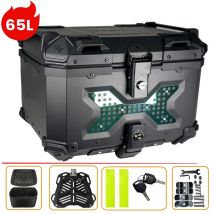 Caja superior Universal para motocicleta de 55L y 65L, caja trasera de aluminio, maletero de motocicleta, caja de equipaje trasera, caja de herramientas impermeable para motocicleta