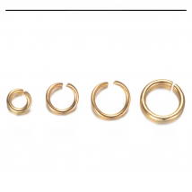100pcs/lot 3-8mm Gold Plated Stainless Steel Jump Ring 316 Real Stainless Steel Lobster Clasp Wholesale Finding